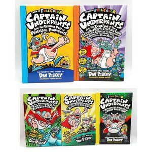 CAPTAIN UNDERPANTS by Dav Pilkey  LOT OF 6 Hardcover Books